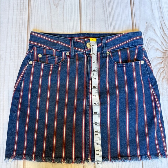 American Eagle Outfitters Blue Red Pencil Mini Skirt - Picture 2 of 5